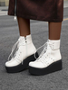Gothic Lolita Bottes Plateforme Compensée En Cuir Synthétique À Lacets Bout Rond Lolita Chaussures Déguisements Halloween