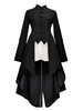 Gothic Lolita Coats Trenchs noirs High Low Ruffle Cotton Winter Lolita Outwears Déguisements Halloween