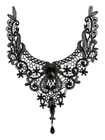 Gothic Lolita collier noir découpe coeur et fleur Lolita Collier Collier en dentelle Déguisements Halloween