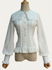 Gothic Lolita dentelle haut en mousseline de soie manches longues Lolita Blouse avec col carré Déguisements Halloween