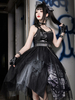 Gothic Lolita JSK Dress Black Polyester Daily Casual Jupes Lolita Jumper