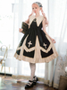Gothic Lolita JSK Robe Cool Angel Imprimé Dentelle Plissée Noir Lolita Jumper Jupes Déguisements Halloween