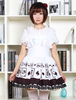 Gothic Lolita Jupe Poker imprimé taille haute Milanoo Lolita jupe dentelle noir Lolita garniture porte jupe Déguisements Halloween