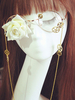 Gothic Lolita lunettes Steampunk Vintage Fleur Rose rouge Gear chaînes accessoires de costumes de Lolita rétro Déguisements Halloween
