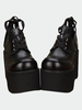 Gothic Lolita noir mat haute plate-forme chaussures lacet vers le haut Déguisements Halloween