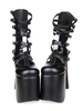 Gothic Lolita noir sandales talons Chunky Plarform cheville sangles Boucles Déguisements Halloween