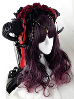 Gothic Lolita perruques perruques de cheveux longs bouclés Aubergine Lolita Déguisements Halloween