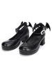 Gothic Lolita Shoes Black Cross Mary Jane cheville bracelet Gothique Lolita Chaussures Kitten Heels pompes avec aile mal Déguisements Halloween