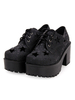 Gothic Lolita Shoes Motif Starlet Découpé Lace Up Noir Lolita Flatform Chaussures Déguisements Halloween