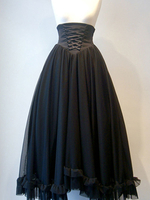 Gothic Lolita SK Jupes Lolita noires à lacets Déguisements Halloween