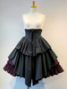 Gothic Lolita SK Lace Up Blue Color Block Lolita Jupes Déguisements Halloween