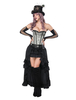 Gothique Costume Déguisements Halloween Femmes Corset Fanny Pack Rufffles Asymétrique Jupe 3 Pièce