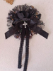 Gothique Lolita Accessoires Fleurs Noires Volants Polyester Chapeaux Divers