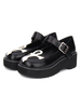 Gothique Lolita Chaussures Impression Deux Tone Buckle Platform Black Lolita Pompes Déguisements Halloween