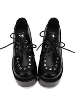 Gothique Lolita Chaussures Rivet Lace Up Plate-forme Synthétique Noir Lolita Chaussures Déguisements Halloween