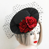Gothique Lolita Coiffe Fleur Corduroy Noir Lolita Voile Déguisements Halloween
