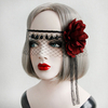 Gothique Lolita Coiffe Fleur Net Dentelle Bijou Perle Noir Lolita Voile Déguisements Halloween