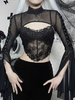 Gothique Lolita Couvre Noir Top à Lacets Sexy Steampunk Vintage