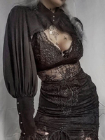 Gothique Lolita Cover-ups Noir Volants Top Dentelle Polyester Cover-Up Lolita Outwears
