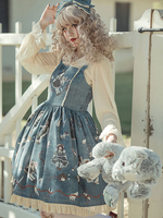 Gothique Lolita JSK Robe Infanta Sans manches Lolita Robe Chasuble Jupes Déguisements Halloween