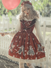 Gothique Lolita JSK Robe Infanta Skeleton Avec Noeuds Lolita Robe Chasuble Jupes Déguisements Halloween
