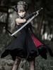 Gothique Lolita JSK Robe Noir Polyester Sans Manches Oeillets À Lacets Bicolore Lolita Jumper Jupes