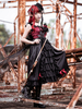 Gothique Lolita JSK Robe Sans Manches Imprimé Floral Motif Polyester Noir Bordeaux Lolita