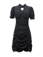 Gothique Lolita Noir Manches courtes Cheongsam Lolita chic Robe