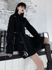 Gothique Lolita Noir Métalliques Chaînes À Manches Longues Chemise Jupe longue 2 pièces