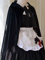 Gothique Lolita Poncho Noir Polyester Printemps Lolita Outwears