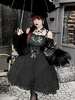 Gothique Lolita Robes Rivets Arcs Rouge Vert