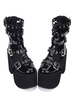 Gothique Lolita Sandale Oeillet Boucle Plate-Forme Glacé Synthétique Noir Lolita Chaussures Déguisements Halloween