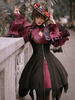 Gothique Lolita SK Mini-jupe Lolita en polyester à lacets et volants noirs