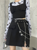 Gothique Lolita SK Noir Chaînes de Polyester Jupe Décontractée"idienne