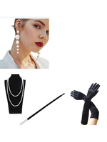 Great Gatsby Accessoires Années 1920 Femmes Flapper Bandeau Perles Collier Boucles D\