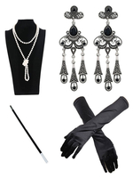 Great Gatsby Accessoires Flapper Femmes Perles Collier Tobacco Pipe Boucles D\