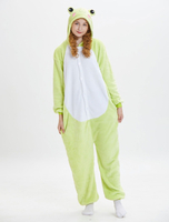 Grenouille Onesie Kigurumi Carnaval Pyjamas lumière flanelle verte combinaisons à manches longues unisexe adultes animaux vêtements de nuit Déguisements Halloween