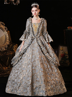 Gris Rétro Costumes Femmes Robe Style Vintage Européen Marie Antoinette Costume Robe De Bal Robe De Soirée Médiévale