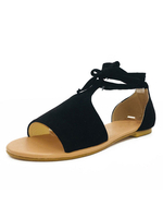 Gris Sandales Plates Nubuck Orteil Ouvert À Lacet Chaussures De Sandales Femmes 2021