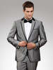 Groom argent boutons mat Satin costume pour hommes