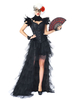 Halloween Costume Six Piece Corset Set Black Fancy Dress Ball Corset Dress For Womrn
