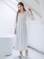 Halloween Costume Vintage Jane Austen orgueil et préjugés pastorale blanc U cou manches longues robe Maxi Halloween