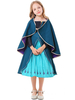 Halloween Costumes dHalloween Bleu ciel clair Robe élégante Cape Polyester Tunique Costumes de vacances