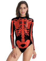 Halloween Costumes dHalloween Costumes de vacances squelette en polyester stretch noir