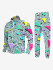 Halloween Costumes dHalloween Noir Adulte Bloc de Couleur Haut Pantalon Polyester Costumes de Vacances dHalloween