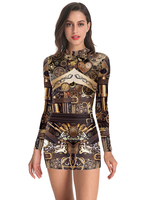 Halloween Costumes dHalloween Robe extensible kaki Polyester vacances Bodycon Holidays Costumes