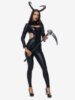 Halloween Costumes de diable pour femmes noires ensemble de combinaison sexy costumes de vacances