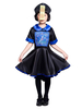 Halloween Costumes de Zombie chinois pour enfants Noir Bleu Polyester Vêtements Chapeau Vacances Costumes Ensemble complet