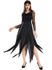 Halloween Fantôme Mariée Costumes Pour Femmes Dentelle Noire Sexy Robe Chapeaux Polyester Costumes De Vacances Ensemble Complet