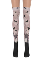 Halloween femmes genou chaussettes hautes fantôme chauve-souris Cosplay Costume